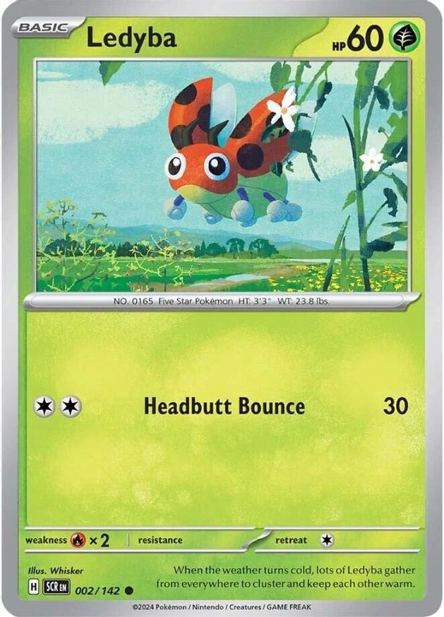 Pokemon Ledyba (2/188) Stellar Crown LP REVERSE HOLO