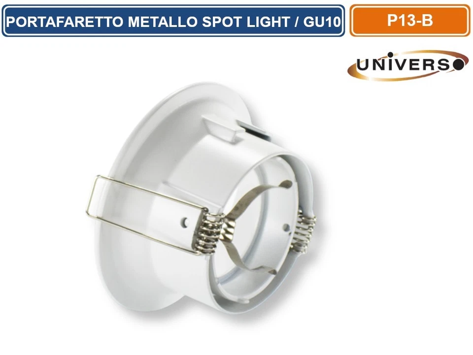 PORTAFARETTO ROTONDO ORIENTABILE DA INCASSO IN METALLO BIANCO PER LAMPADE GU10 - Immagine 3 di 3
