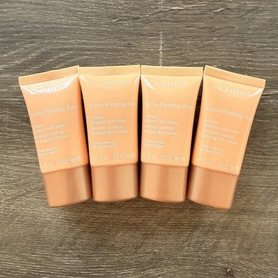 4x Clarins Extra Firming Jour Wrinkle Control Firming Day Cream 15ml/0.5oz Each