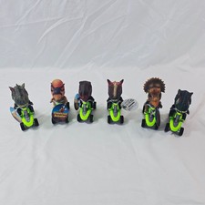 Pull Back Dinosaur Scooter Toys 6 Pack Mini Dino Vehicles Kids Party Favors Set