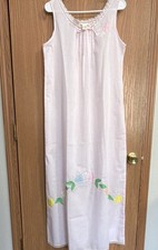 Women  s Chevette Light Pink Floral Lace Sleeveless Nightgown S Embroidered Bow