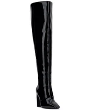 I.n.c. International Concepts Women's Orisa Over-the-Knee Boots, Black Patent