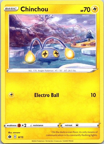 Chinchou 8/15 Regular Match Battle Pokemon 2022 Mcdonalds Promo NM