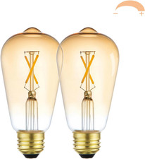 LED Dimmable Edison Light Bulb 2W 2700K Warm White Amber ST19 ST58