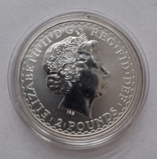 2 Pounds 1998 Elisabeth II., England, Britannia, 1 oz. Feinsilber Prfr.