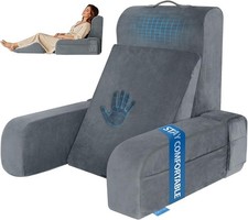 Reading Pillow, 10 in 1 Back Pillow for Bed Sitting up with Detachable Arms Rest