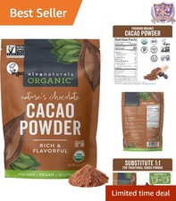 Organic Cacao Powder Unsweetened 8 oz for Baking Smoothies Hot Chocolate