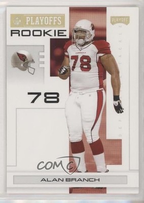 2007 Playoff NFL Playoffs Rookie Gold 50/299 Alan Branch #160 Rookie RC qn6