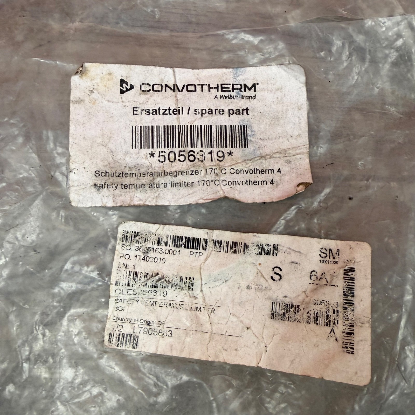 Convotherm 5056319 Safety Temperature Limiter 170°C Boiler Hi Limit ...