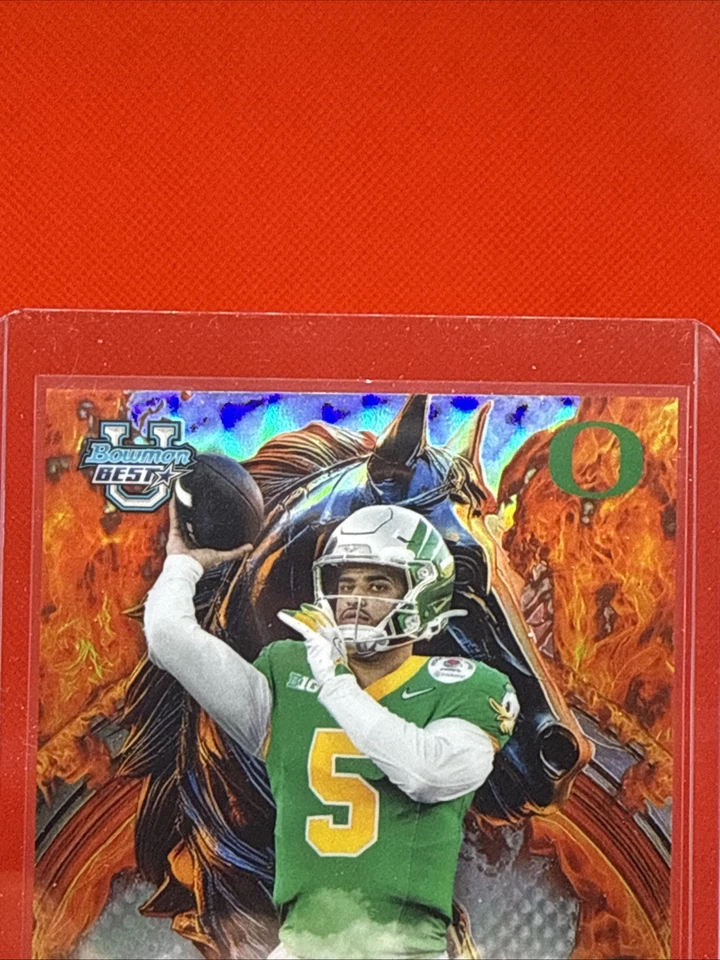 2023 Bowman U Best Football Dante Moore Workhorse Refractor On-Card Auto (RC) - Image 2 of 4