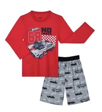 Hotwheels Boys Long Sleeve Sleep Top Shorts Pajama Set 2-piece