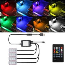 Interior LED Lights, 8 in 1 4PCS Vehicle Ambient Lamp Integrated with Music Mode