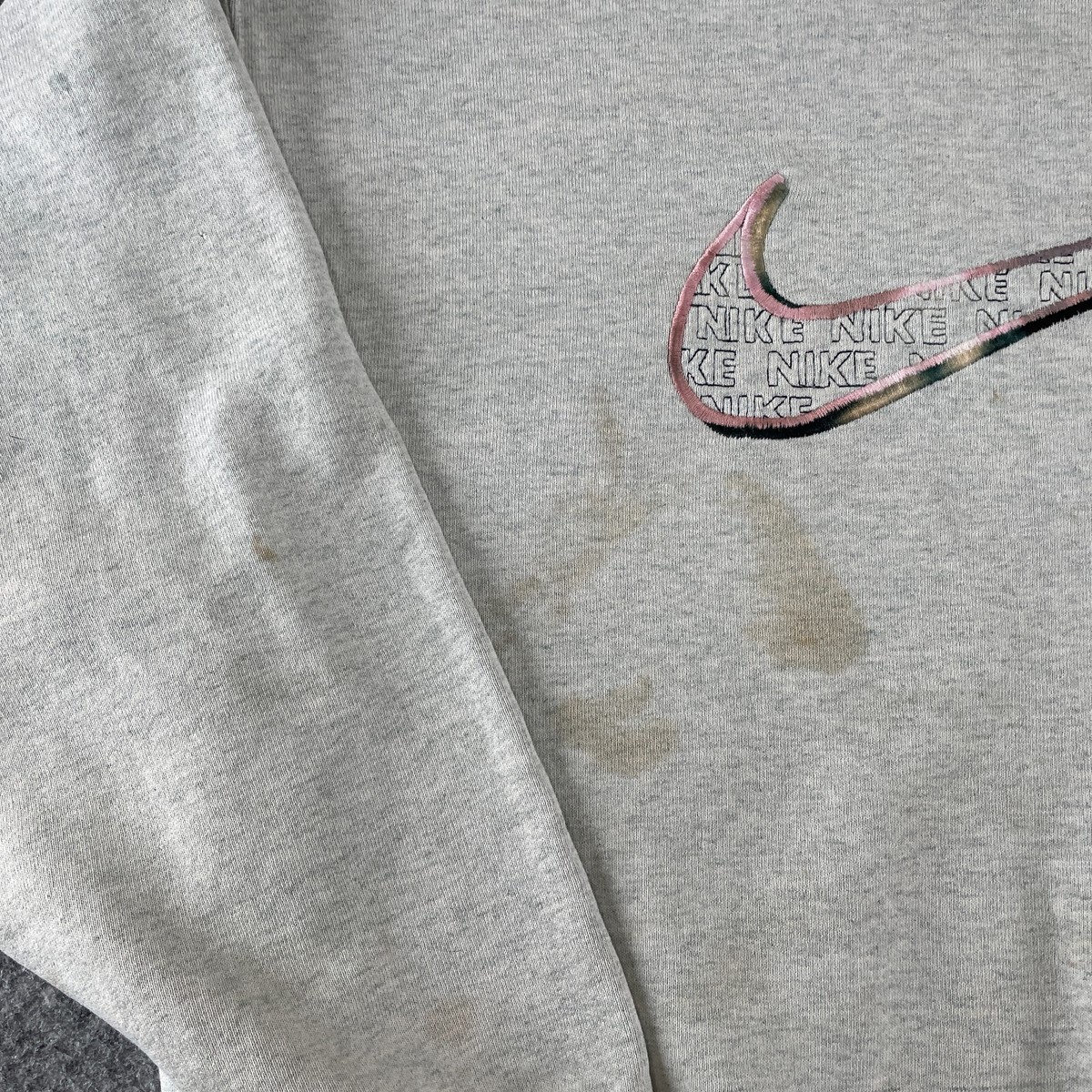 Vintage Nike Sweatshirt Adult XL Grey Pullover Swoosh Spell Vintage Nike Sweatshirt Adult XL Grey Pullover Swoosh Spell