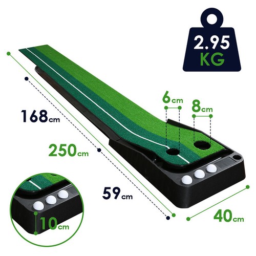 Golf Puttingmatte Training Golf Übungsmatte Professional Golfbälle 2.5m - Bild 2 von 11