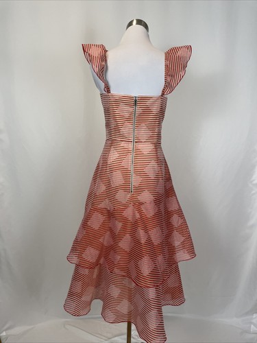 Alice + Olivia Azura Waterfall Ruffle Midi Dress Sz 10 NWT - Picture 4 of 7