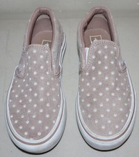 Vans Authentic Slip-on Suede Polka Dot Pink White Size 3 Kids