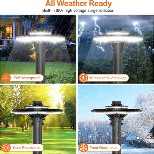 LED Post Top Light 120w, Outdoor Lamp Post Lights Adjustable Color Temperature - Picture 3 of 5