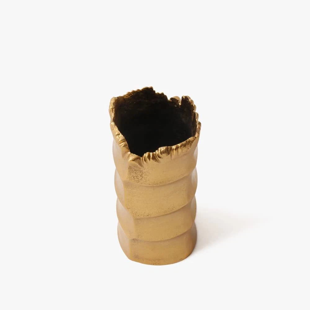 Golden Flower Vase for Center table - 11 inch