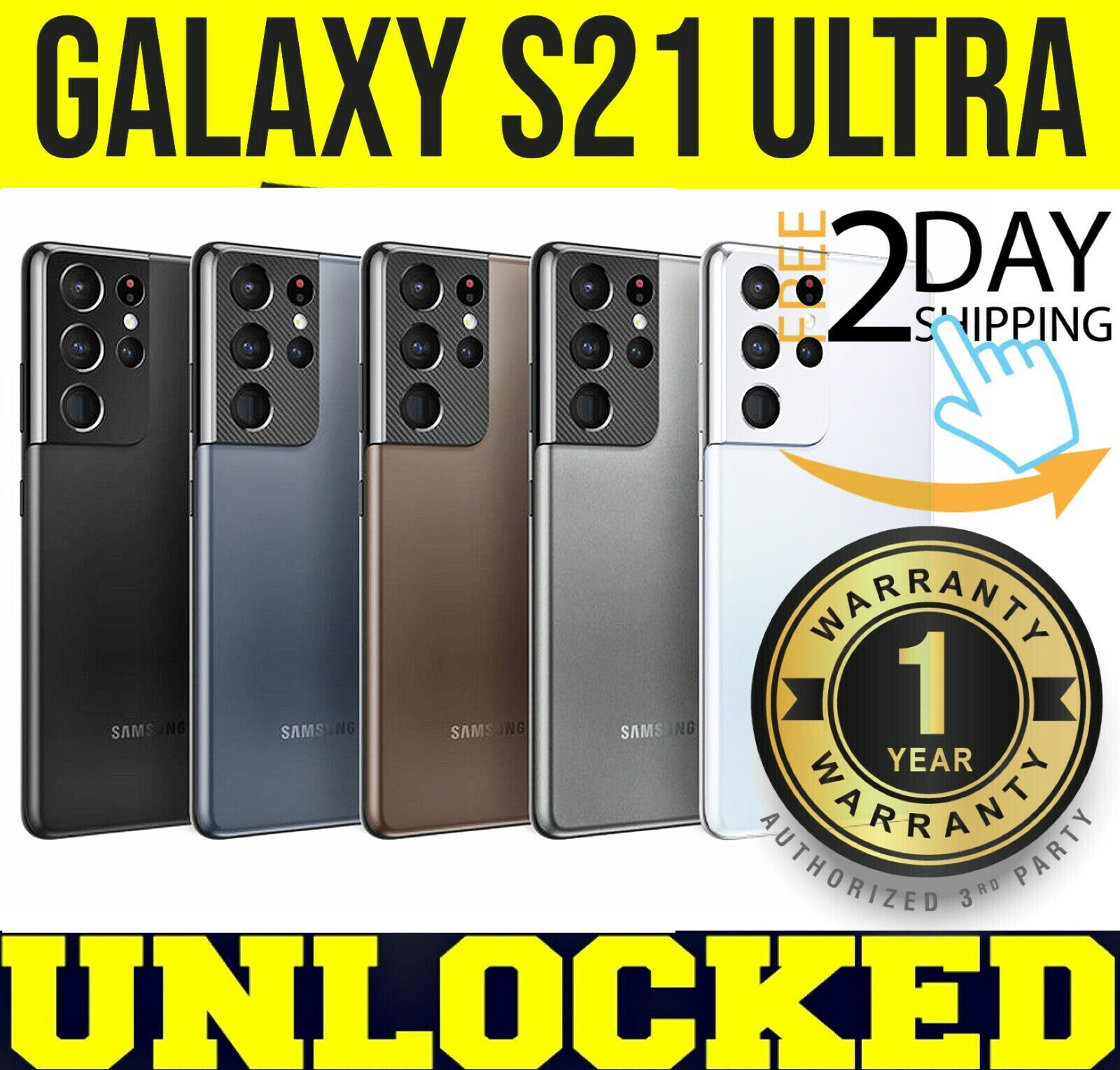 SAMSUNG GALAXY S21 ULTRA 5G G998U1 128GB 256GB (FACTORY UNLOCKED) ⚫️⚪️🟣✤SEALED✤