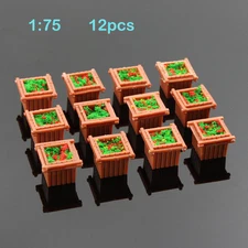 GY36075 12pcs Model Square Flowerbed Park Garden Railway Border Parterre 1:75 OO