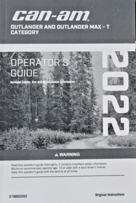 Can-Am Operator´s Guide /Bedienungsanleitung - Englisch - Outlander MAX T - MY22