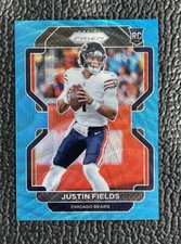🔥JUSTIN FIELDS 2021 PANINI PRIZM BLUE WAVE ROOKIE CARD REFRACTOR #d /199🔥BEARS