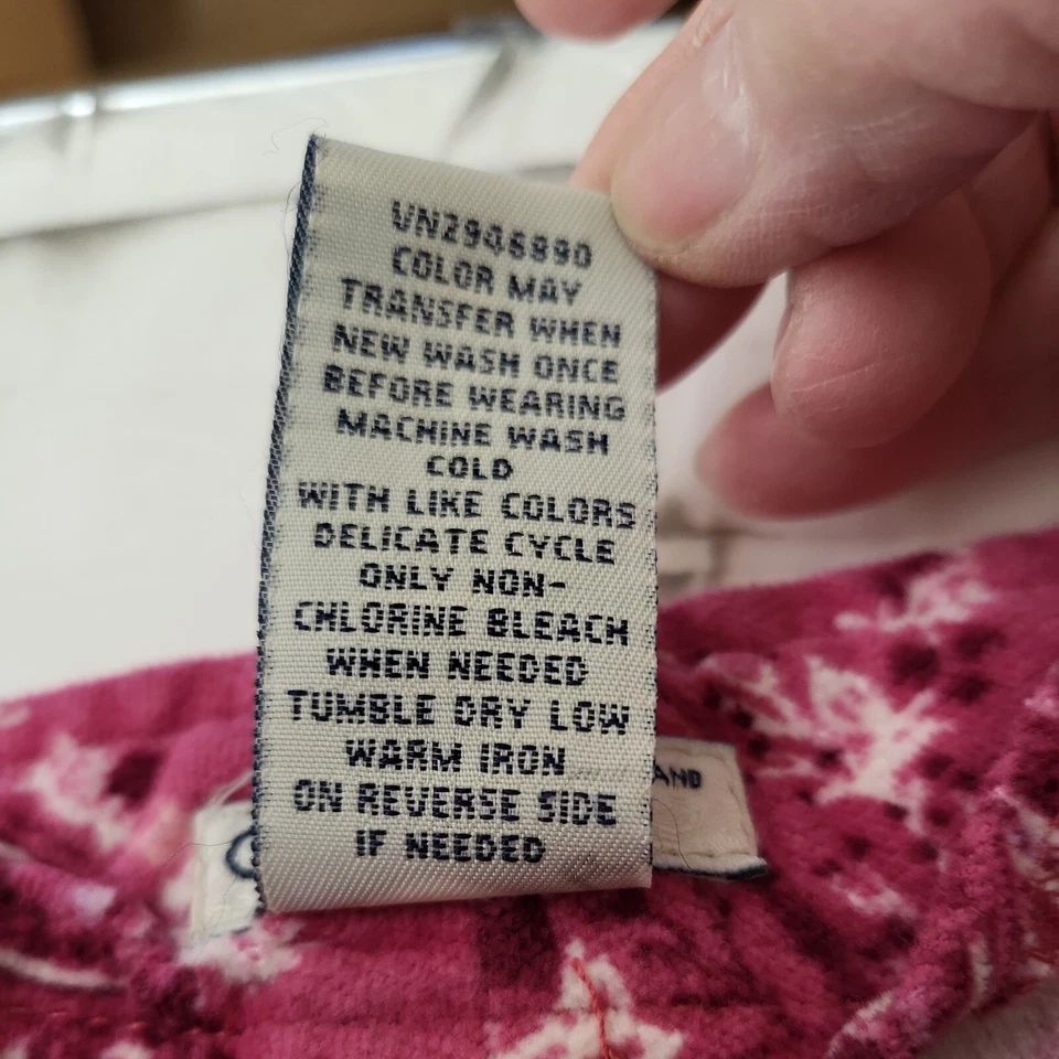 CHEROKEE GIRL'S PANTS PUNK SIZE 14 COTTON CORDUROY BOOTCUT FLORAL CASUAL - Image 3 of 4