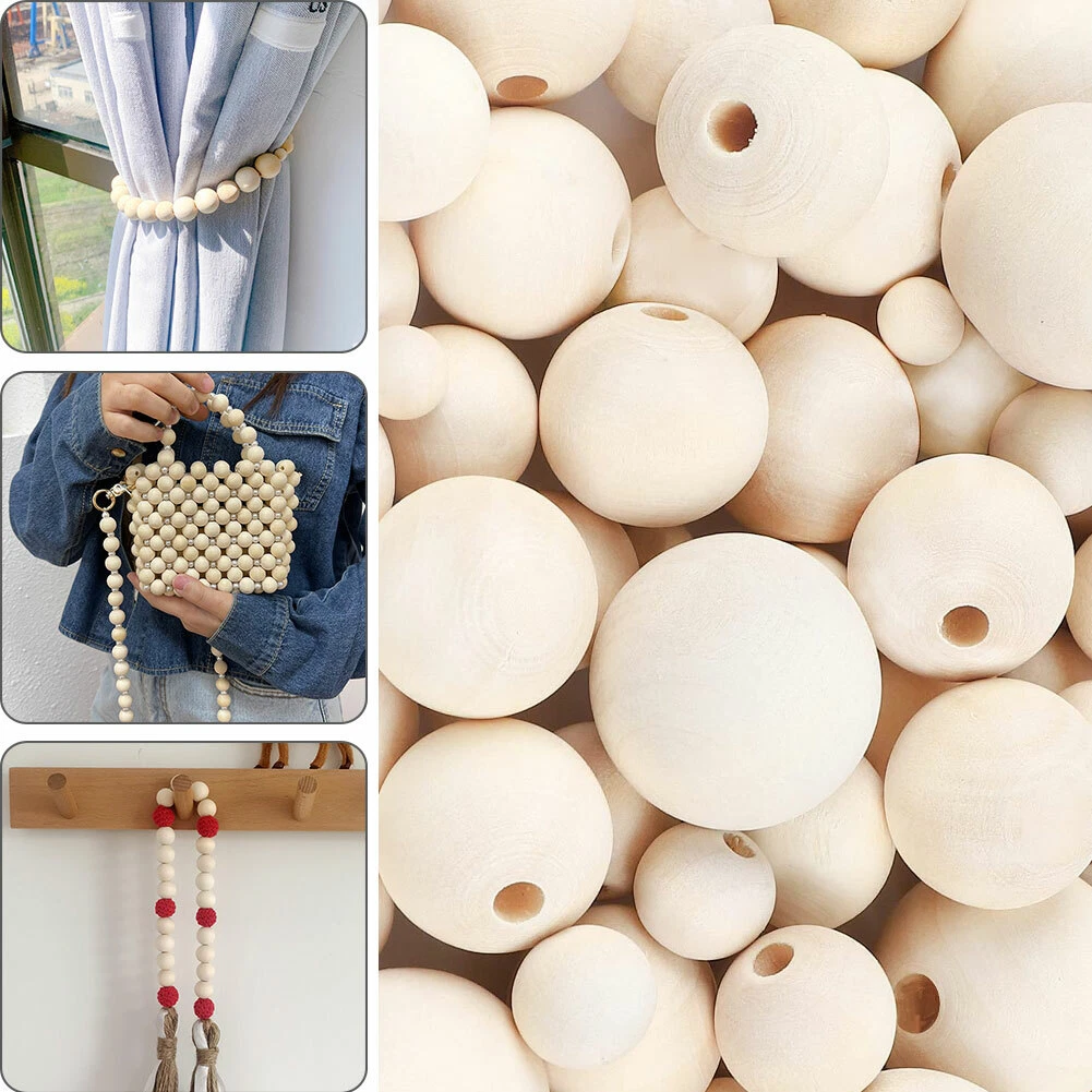 Natural Wood Large Hole Wooden Beads For Macrame Jewelry Charms Crafts  6-25mm 1