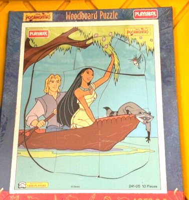 VINTAGE DISNEY Pocahontas WOOD PUZZLE- PLAYSKOOL- SEALED IN ORIG PKG 241-05