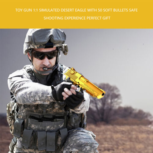 Soft Foam Bullet Gun mit Kugeln, Kinder Pistole Spielzeug mit 2 Magazine Gold - Bild 23 von 24