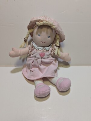 Carters Classics Plush Baby Doll Blonde Pink Corduroy Dress Hat