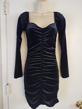 Hot Little Black dress Velvet  Mini Party Cocktail Holiday Date Night SzXS