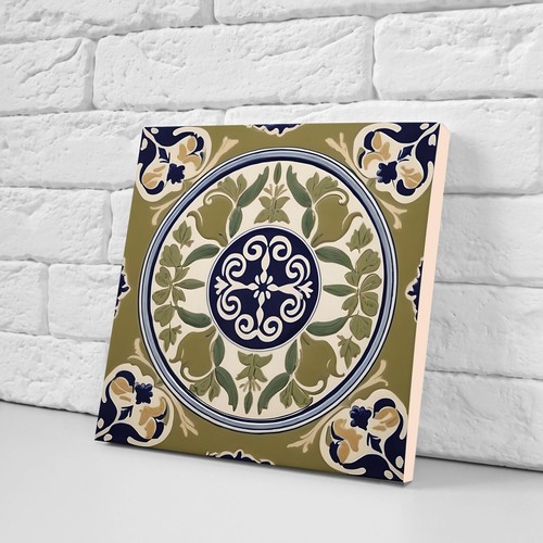 Azulejos de pared de cerámica griega - Juego de 2 azulejos de arte de cerámica para salpicadero de cocina para baño - Imagen 2 de 3