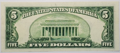 Choice About Uncirculated 1950 $5.00 note w/serial# L33671204A - Picture 2 of 2