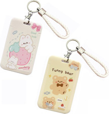 2 Pcs Kpop Photocard Holder PC Holder Kpop ID Badge Holder with Keychain Hard Sh