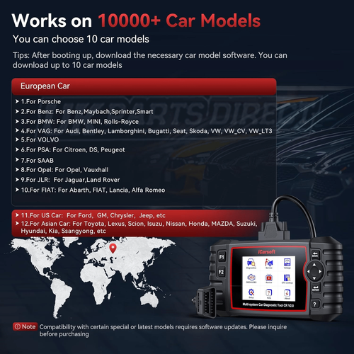 iCarsoft CR V2.0 2025 Car Diagnostic Tool - 10 MAKES | Official UK Outlet - Picture 11 of 12