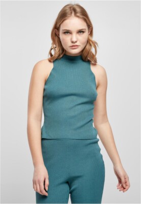 Urban Classics Damen Ladies Rib Turtleneck Cropped Top Top, Per Pack Grau (Grey 00111), X-Small (Herstellergröße: XS