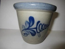 Rowe Pottery Works Small Salt Glazed Stoneware Crock Condiment Dish 1992