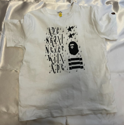 A Bathing Ape Bape kids short sleeve T-shirt 120 approx. 6T white Street fashion
