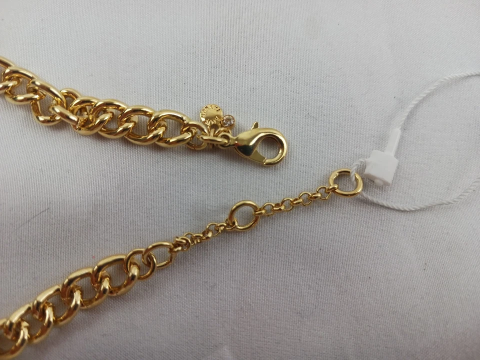 Collar ANN TAYLOR tono dorado eslabón de cadena con cuentas moda llamativo Foto 4 de 4