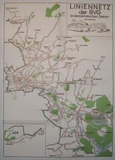 Liniennetz BVG Ost 1957 Berliner Verkehrsbetriebe Trambahn Omnibus O Bus Tram