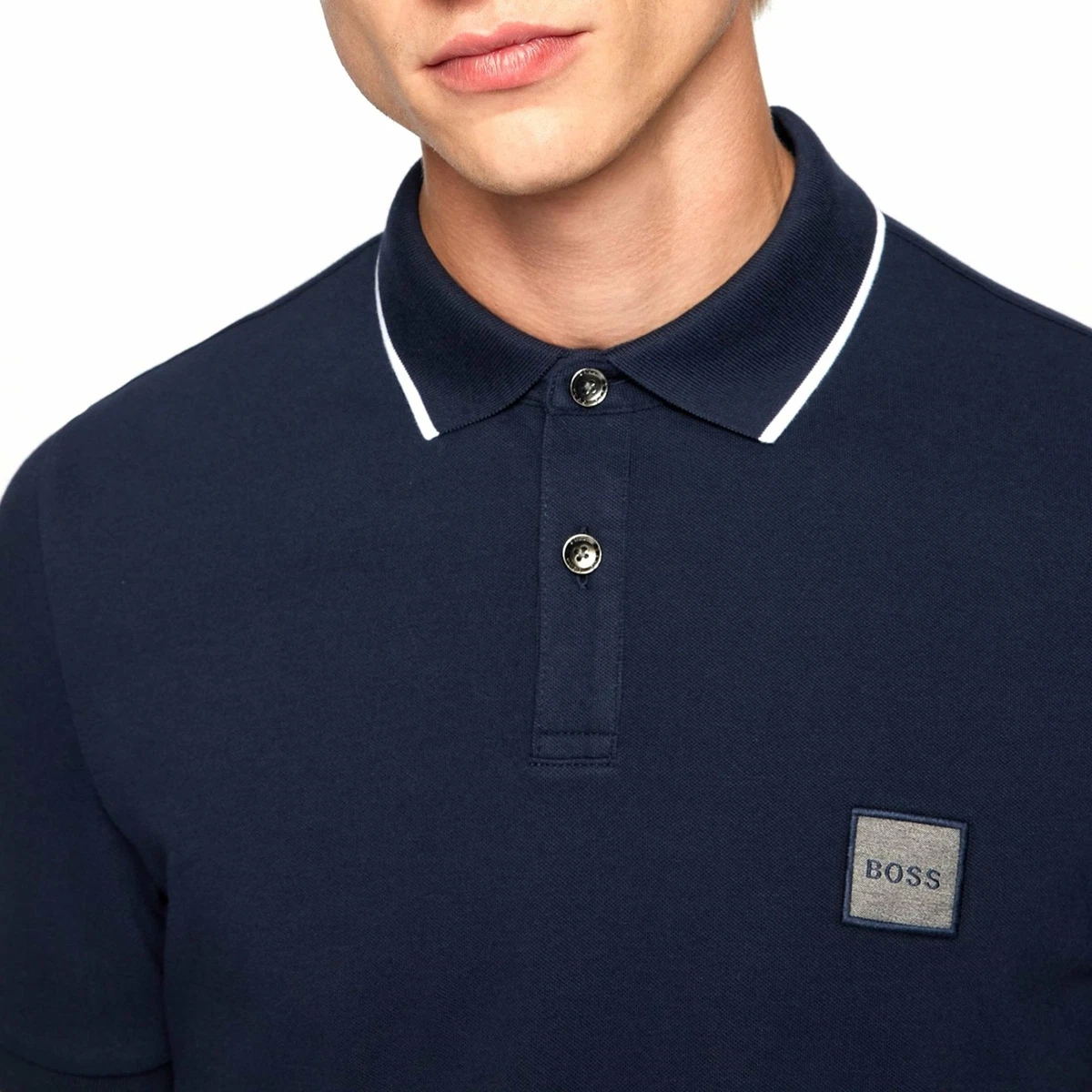 Boss Orange Hugo Boss Passertip 1 Pique Polo Navy 404 50462760 | eBay