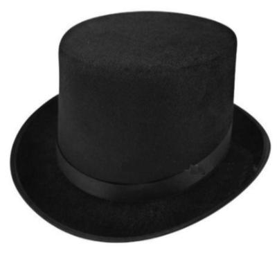 NEU SCHWARZER HOHER ZYLINDERHUT ERWACHSENE MAGIER KOSTÜM VIKTORIANISCH LINCOLN RINGMASTER