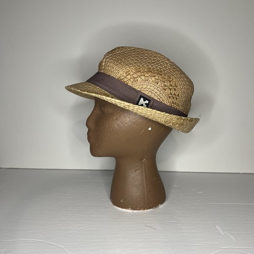 Kenny K. Upton Straw Fedora Porkpie Hat Size L Cruise Summer Vacation Wear