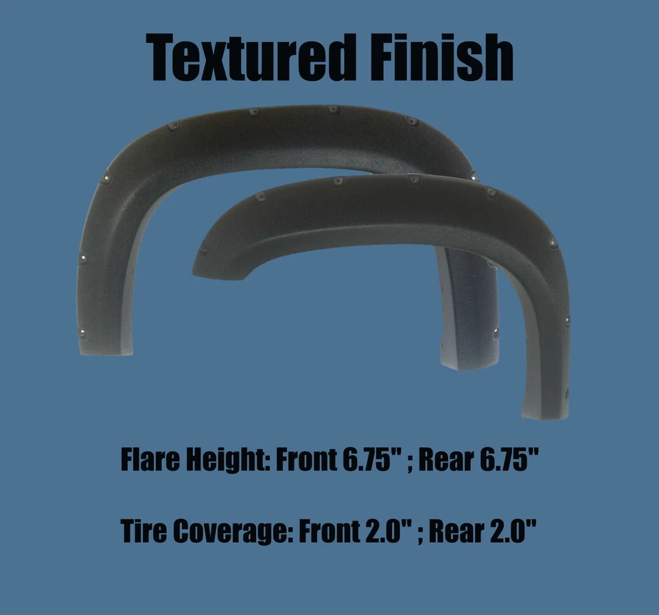 Juego de llamaradas de guardabarros remache bolsillo Chevrolet Suburban 1500 negro texturizado 07-14 Foto 2 de 3