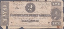 Confederate T70 Two Dollar Note