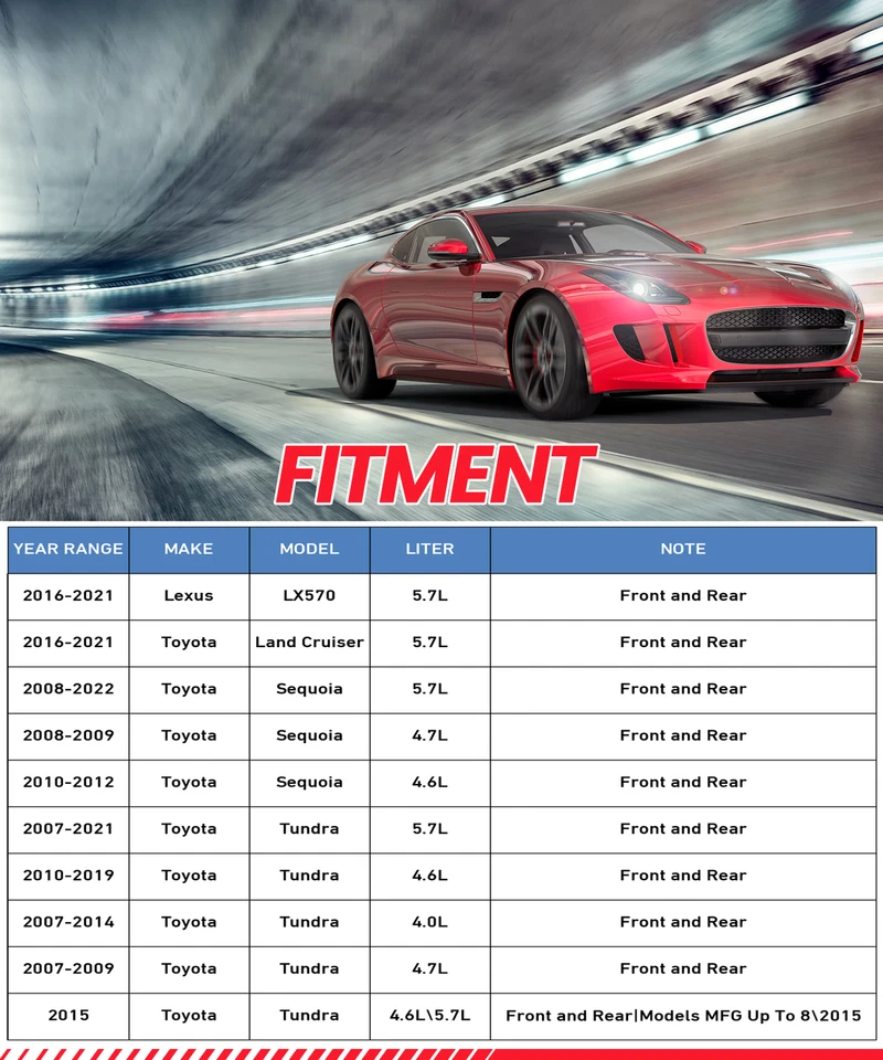 Front Rear Brake Rotors and Ceramic Pads for Land Cruiser Sequoia Tundra LX570 Foto 2 de 4