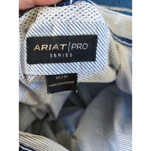 Ariat Pro Series Dayne Classic Fit Blue and White Striped Shirt-Medium - Picture 7 of 7