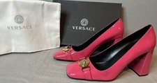 Versace Vernice Patent Leather Pumps Heels Pink Women Size 40 (US 10) Authentic