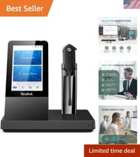 Wireless DECT Headset WH67,Office Single Ear Mono Bluetooth Headset to Desk P...